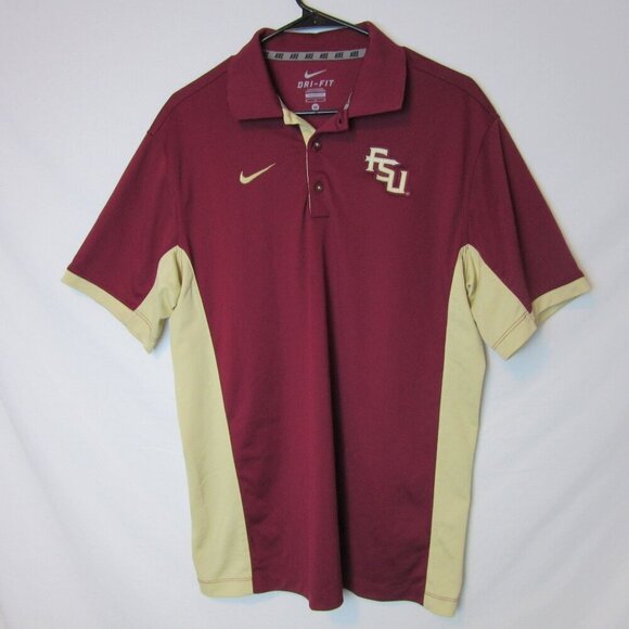 Nike Florida State University Polo Collared Shirt Dri-Fit FSU Med Short Sleeve - Picture 1 of 6
